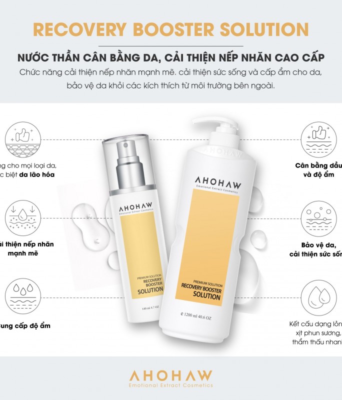 Toner Cấp Ẩm & Cải Thiện Tình Trạng Lão Hóa - Ahohwa Recovery Booster Solution 140ml
