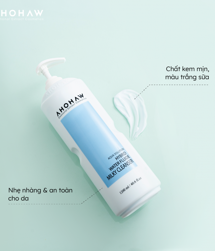 Sữa Tẩy Trang Dành Cho Mọi Loại Da - Ahohwa Hybird Water Fluide Milky Cleanser 1000ml