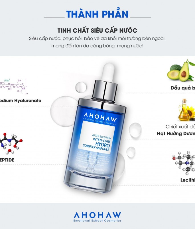 Tinh Chất Cấp Ẩm Chuyên Sâu - Ahohwa Inten Cure Hydro Complex Ampoule 50ml